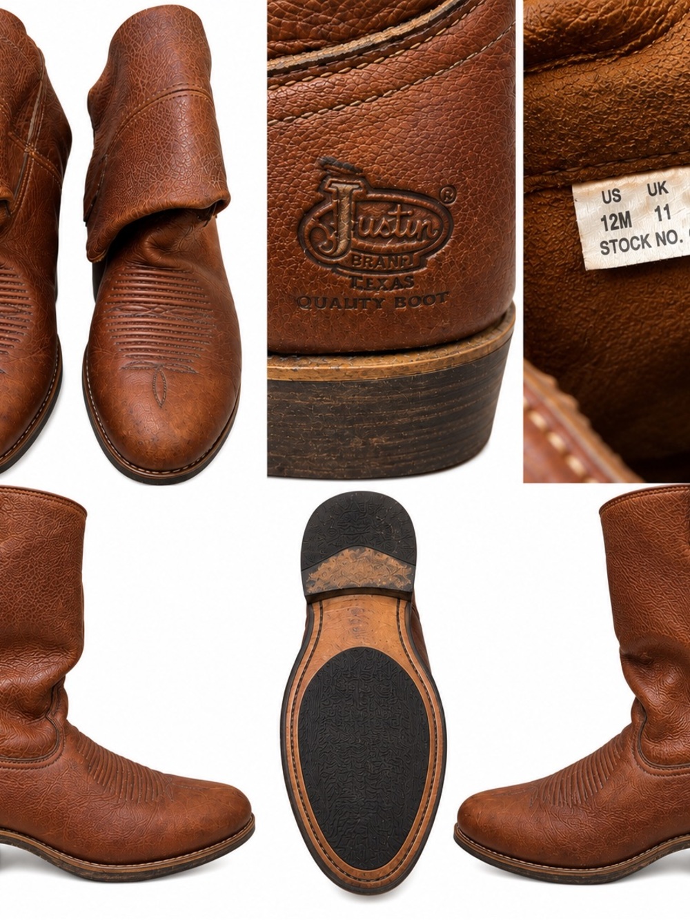 Justin Boots Men’s Brown Leather Western Cowboy Boots